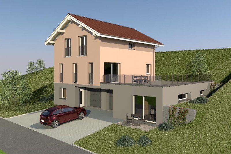 April 2022 - Neubau Einfamilienhaus mit Einliegerwohnung und Garagen in Flühli LU